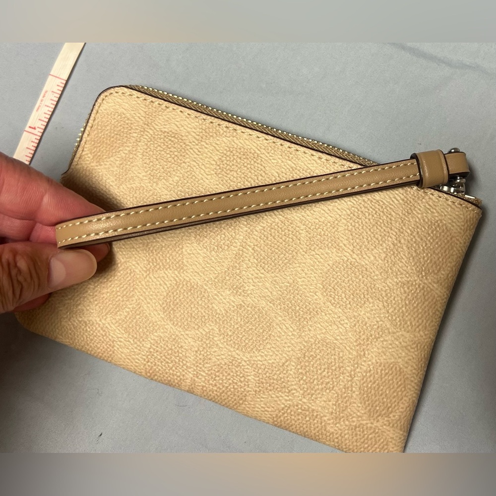 Coach Beige and Brown Wristlet - Picture 4 of 6